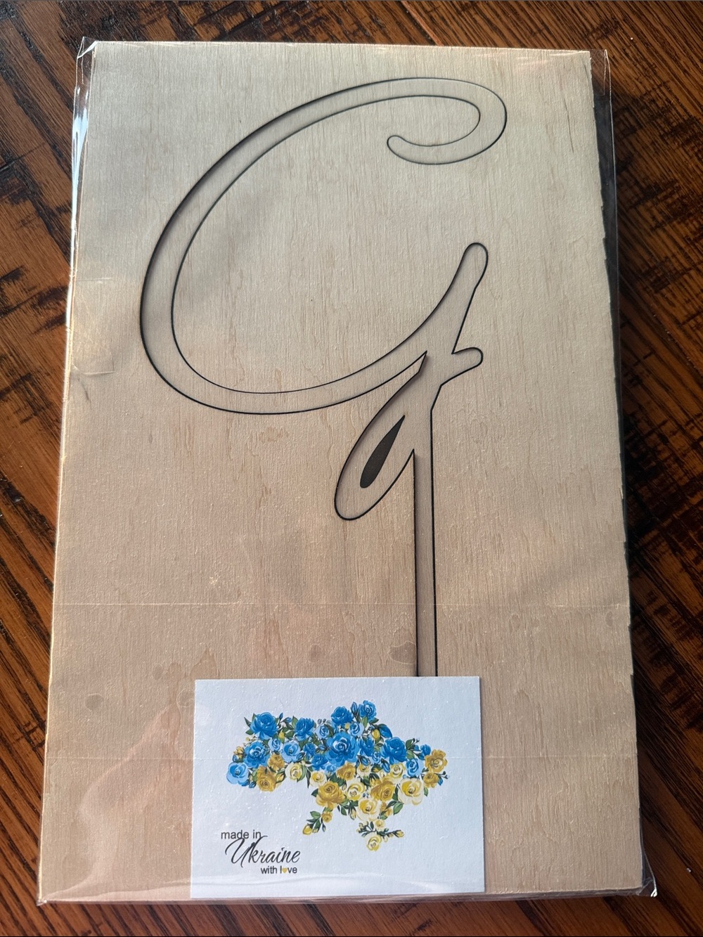 Wooden Monogram Letter G Wedding cake topper - Natural Wood